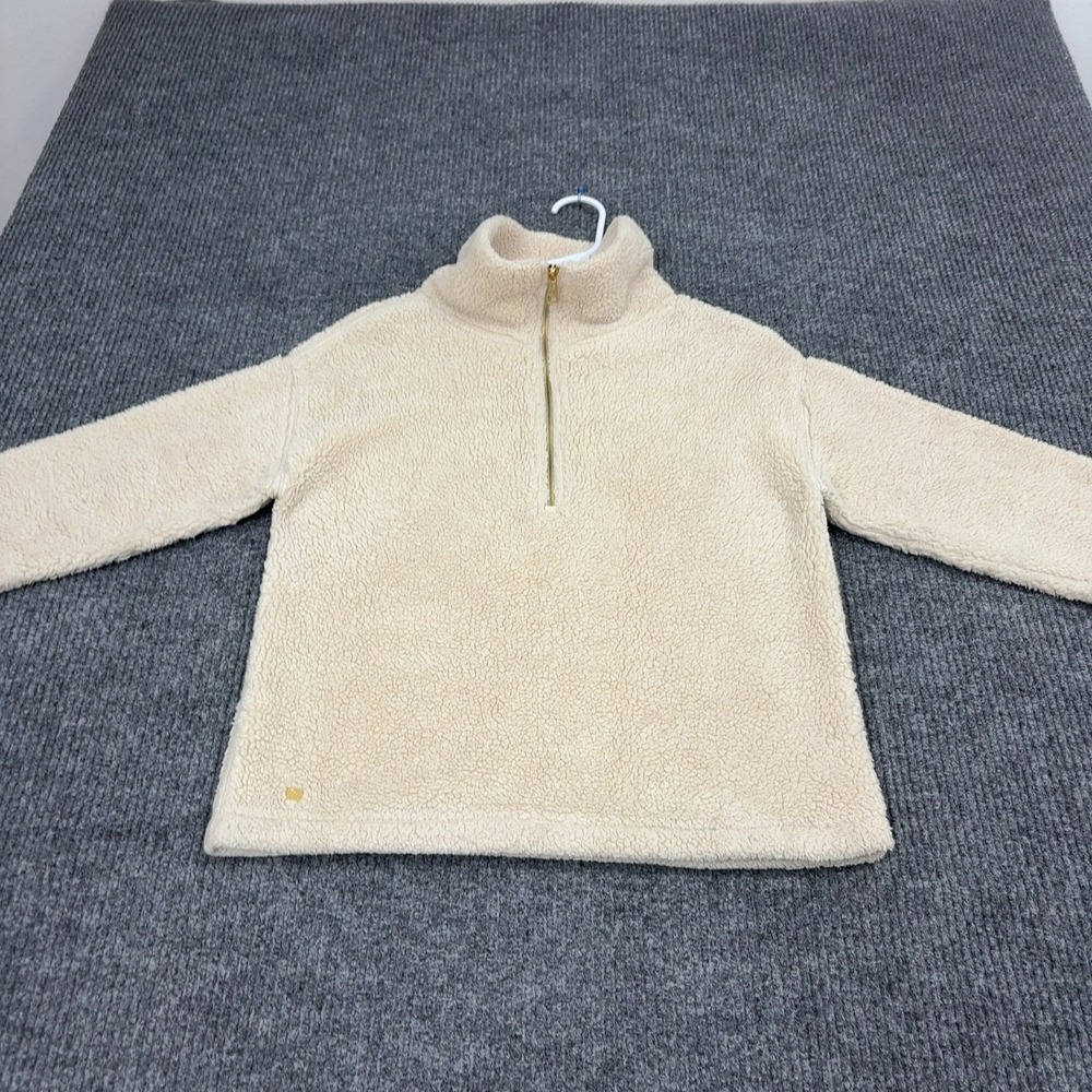 Lauren Ralph Lauren Pullover Womens XS Cream Polyester Sherpa Quarter Zip Cozy